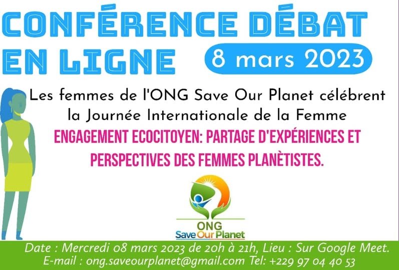 Journée internationale de la femme : les femmes de Save Our Planet organisent une conférence-débat en ligne