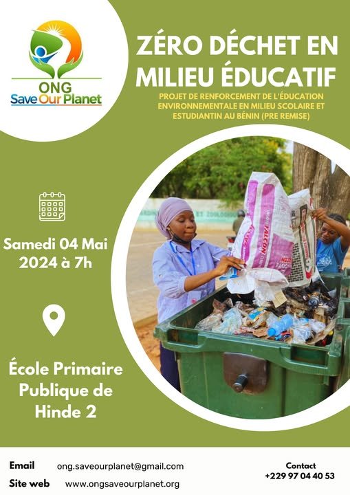 Zéro déchet en milieu éducatif : l&rsquo;ONG Save Our Planet organise une séance environnementale à l&rsquo;école Hindé 2