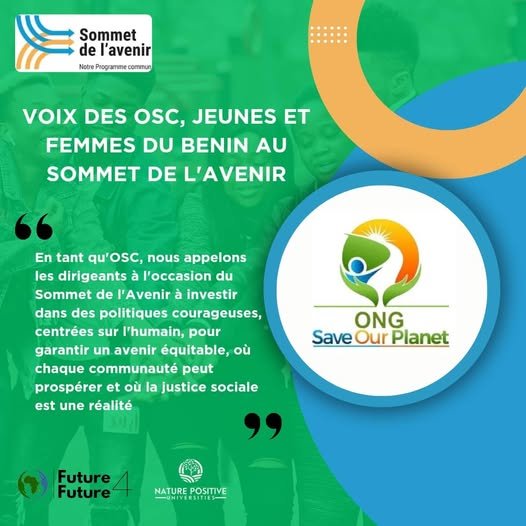 Sommet de l&rsquo;Avenir : l&rsquo;ONG Save Our Planet appelle les dirigeants à investir dans des politiques courageuses et centrées sur l&rsquo;humain