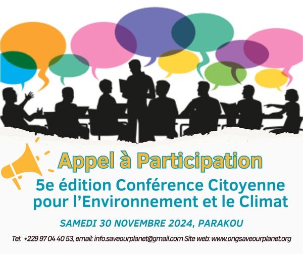 Appel à participation à la 5e édition de la Conférence Citoyenne pour l&rsquo;Environnement et le Climat