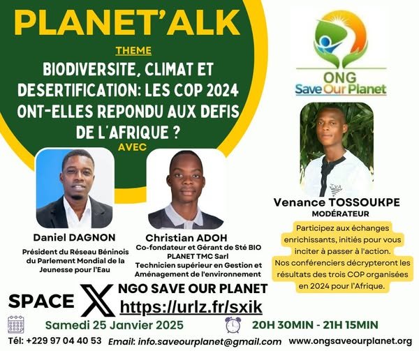 PlaneTalk Janvier 2025 : l&rsquo;ONG Save Our Planet invite à décrypter l&rsquo;impact des COP sur l&rsquo;Afrique
