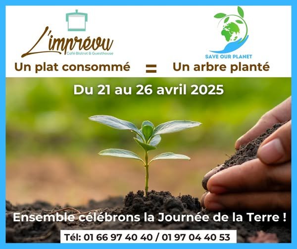 Journée mondiale de la Terre 2025 : l&rsquo;ONG Save Our Planet s&rsquo;associe à L&rsquo;Imprévu pour financer le reboisement