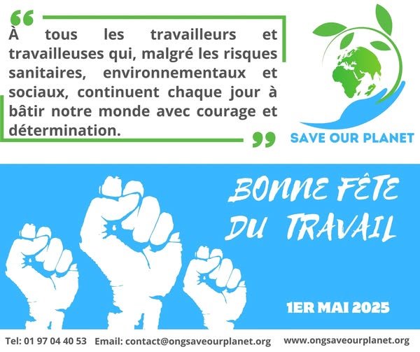  Fête du travail 2025 : l&rsquo;ONG Save Our Planet salue le courage des travailleurs et travailleuses