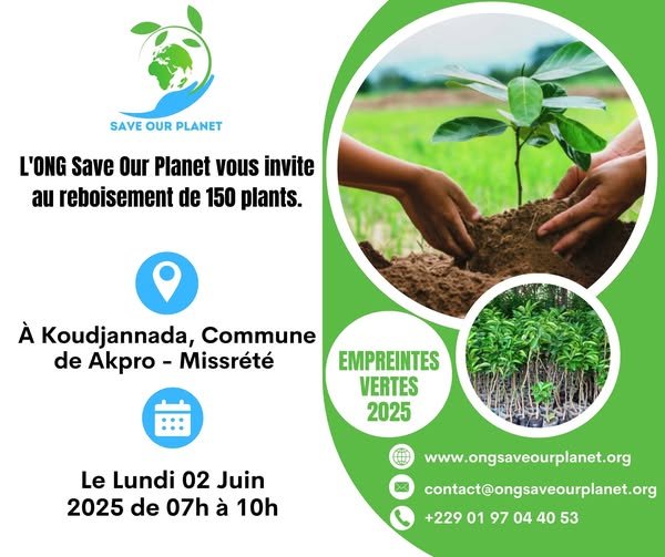 Journée Nationale de l’Arbre 2025 : rejoignez l’initiative Empreintes Vertes à Akpro-Missérété