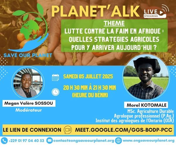 PlaneT&rsquo;alk : l&rsquo;ONG Save Our Planet invite à un débat sur les stratégies agricoles pour lutter contre la faim en Afrique